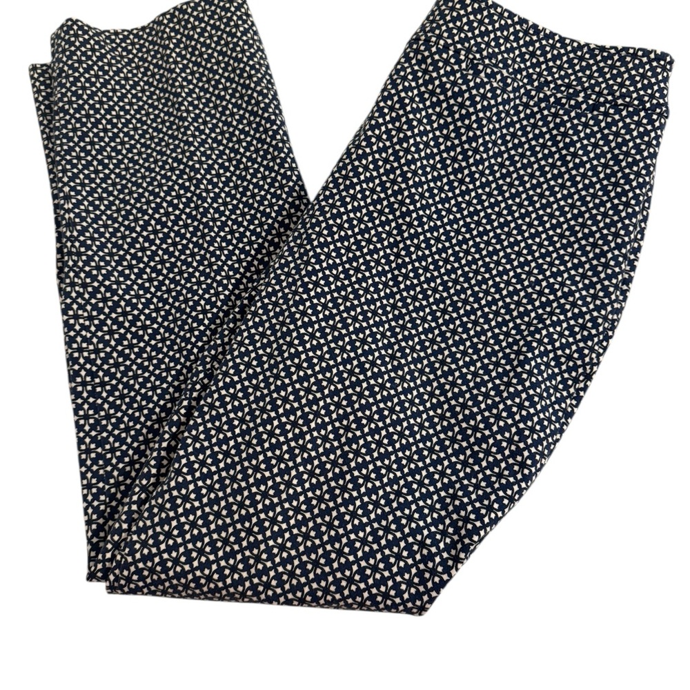 Talbots Mid Rise Geometric Straight Dress Pants Size 10 BH684 Career Preppy Work